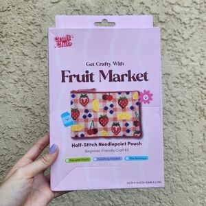 Craft club fruit market half stitch needle point pouch craft kit